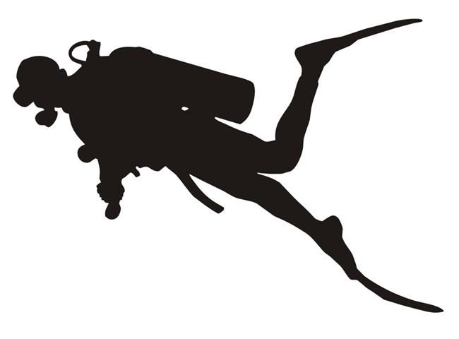 silhouette plongeur droit